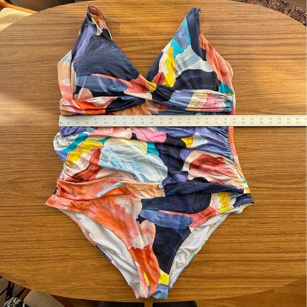 Artesands One Piece Swimsuit Purple Floral Women’s Size 20